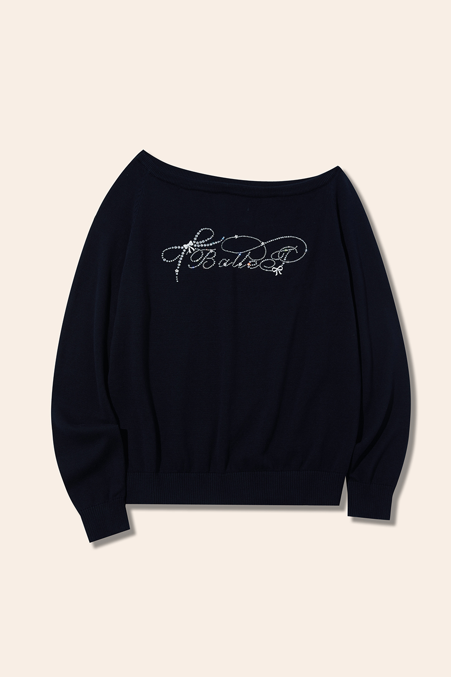 Letter Rhinestone Knit Sweater|yescci-YESCCI.com