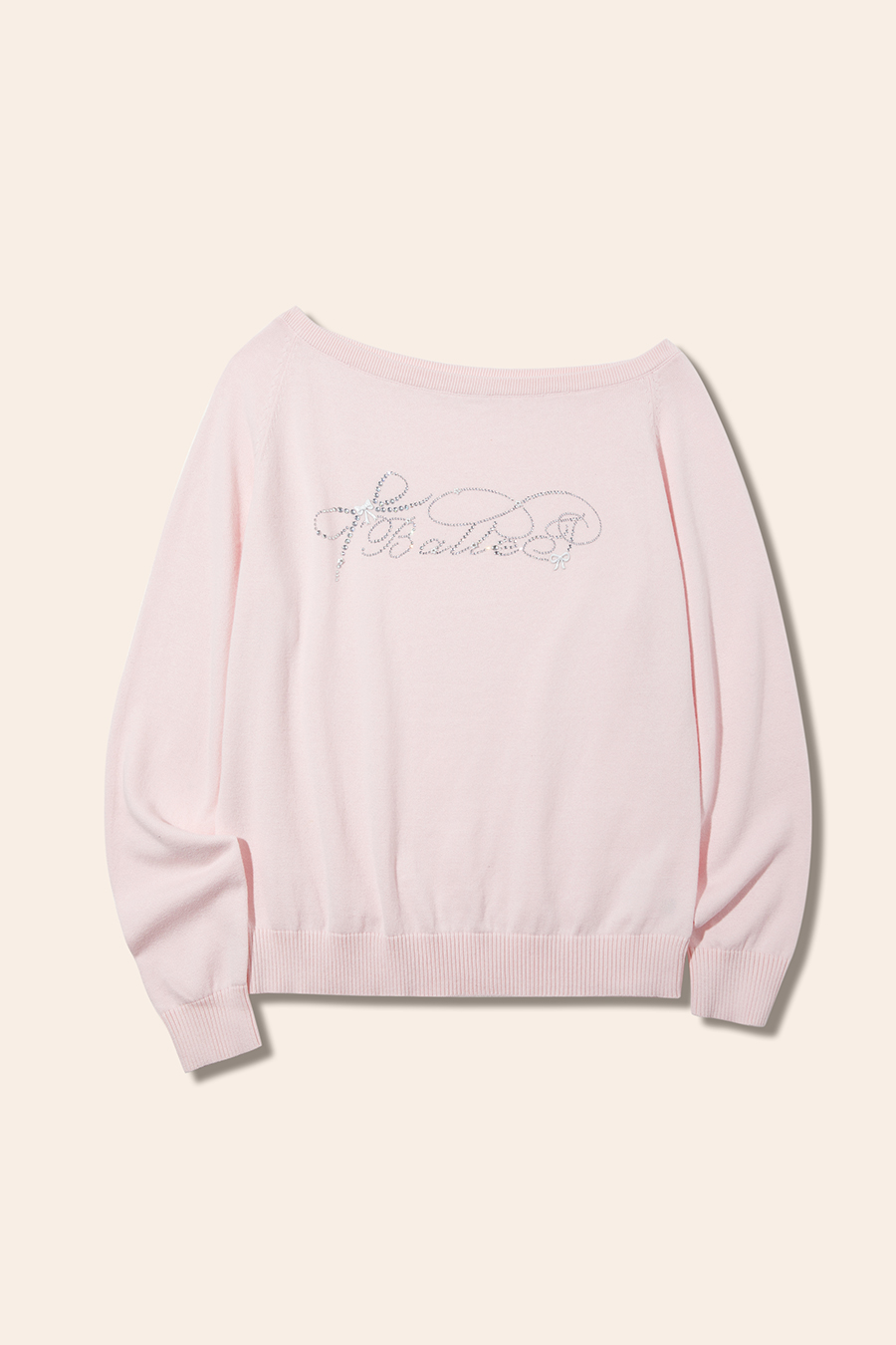 Letter Rhinestone Knit Sweater|yescci-YESCCI.com