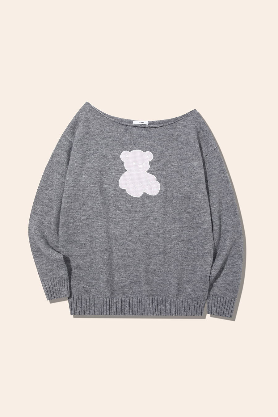 Bear Off-Shoulder Sweater|yescci-YESCCI.com