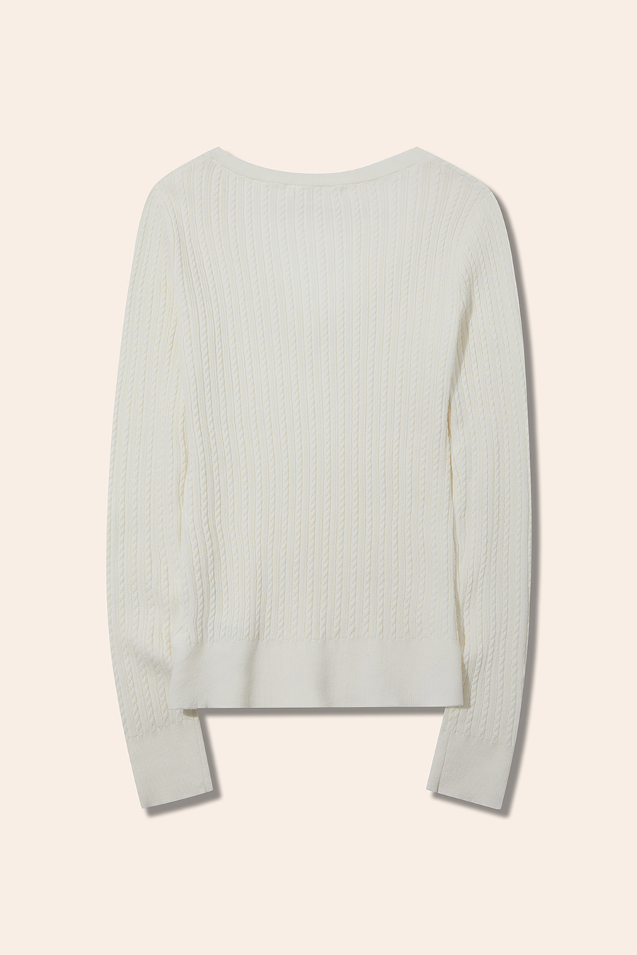 V-Neck Cable Knit Sweater|yescci-YESCCI.com