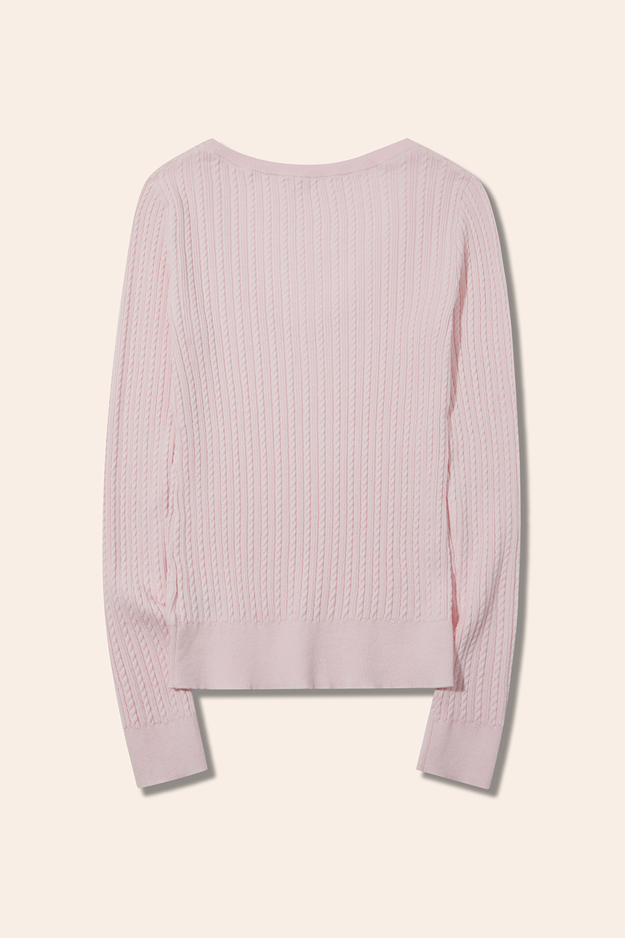 V-Neck Cable Knit Sweater|yescci-YESCCI.com