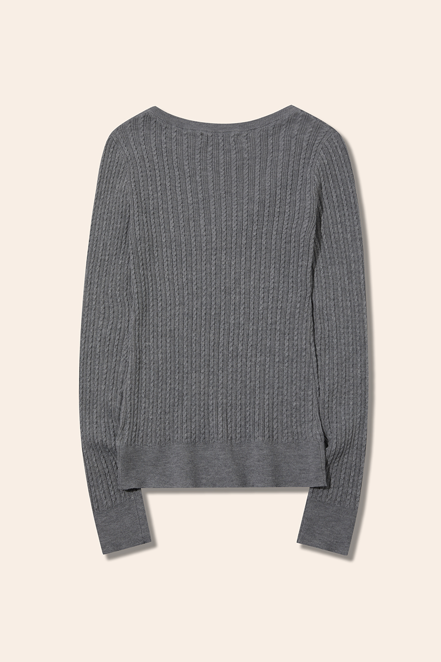 V-Neck Cable Knit Sweater|yescci-YESCCI.com