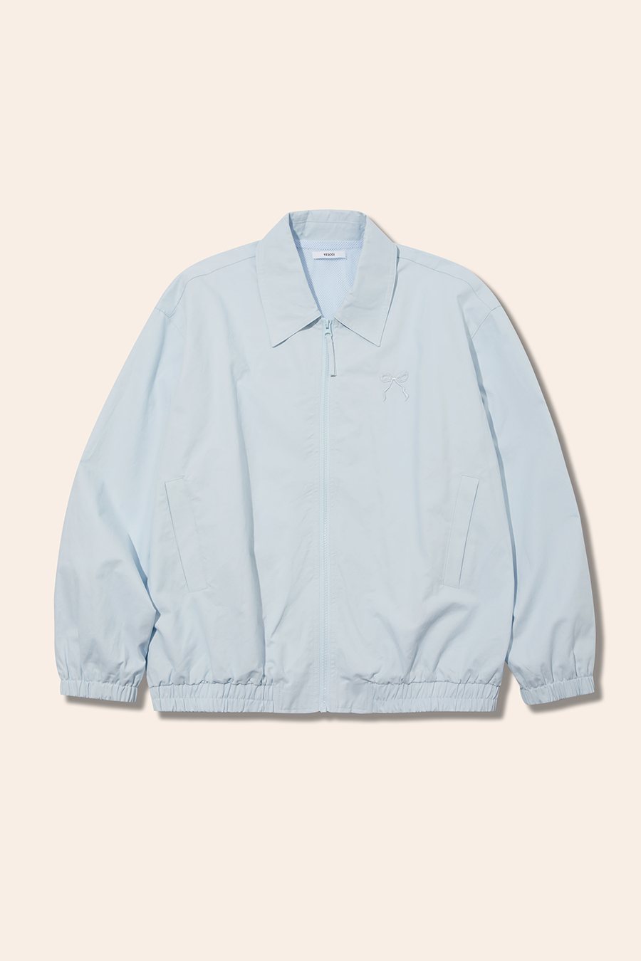 Bow Embroidered Zip-Up Jacket|yescci-YESCCI.com