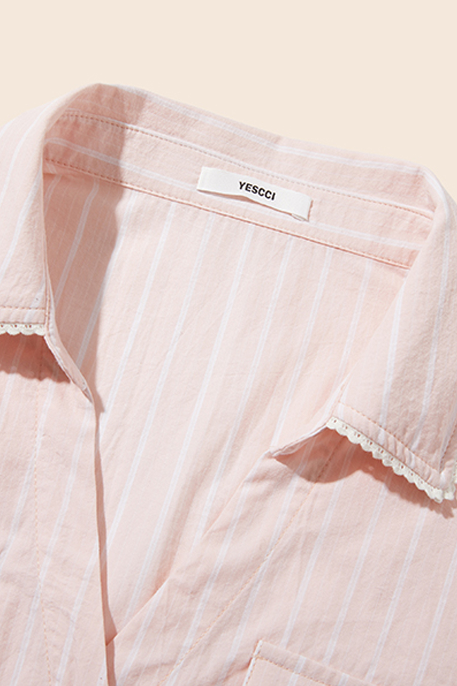 Casual Striped Short Sleeve Blouse|yescci-YESCCI.com