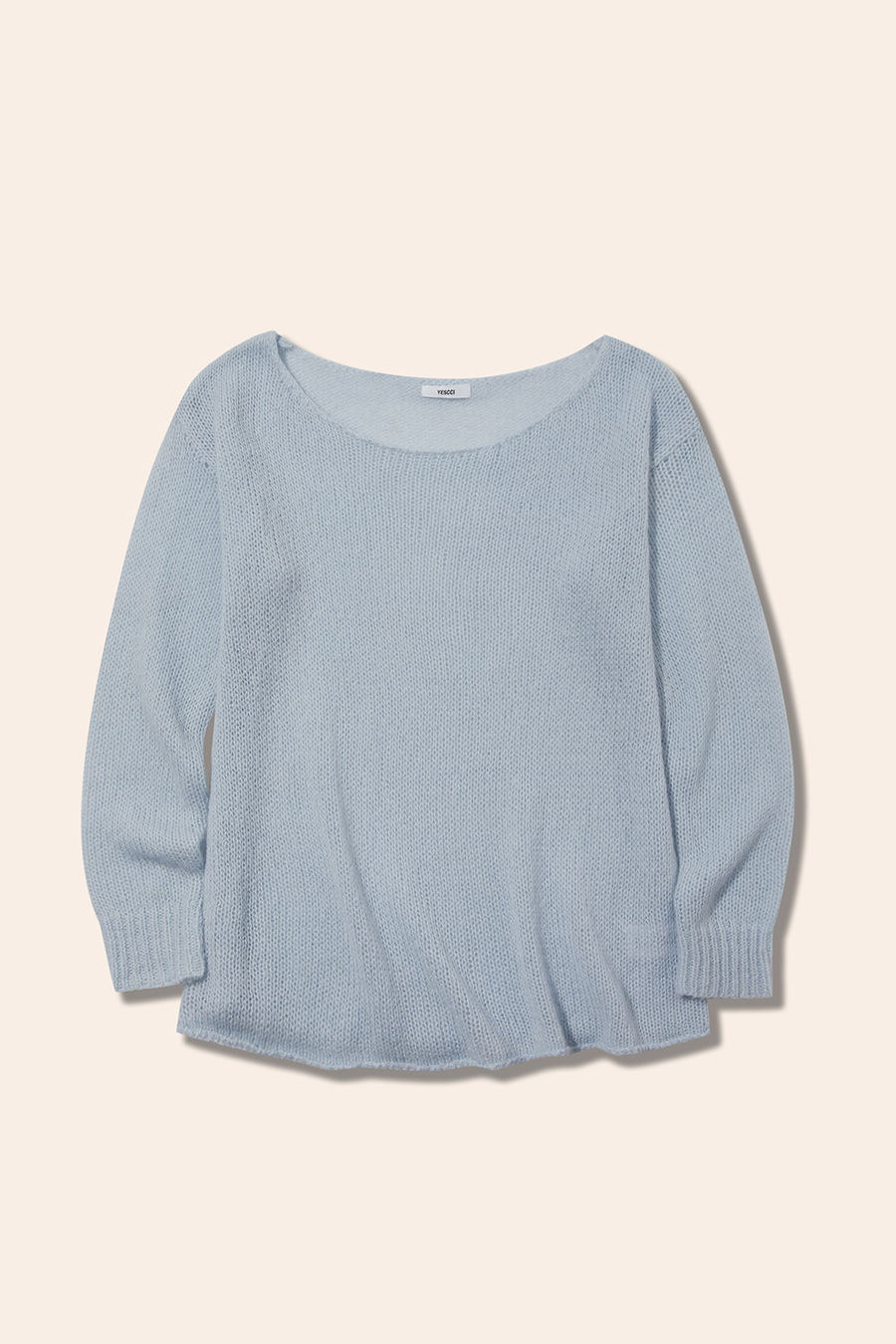 Blue Knit Sweater|yescci-YESCCI.com