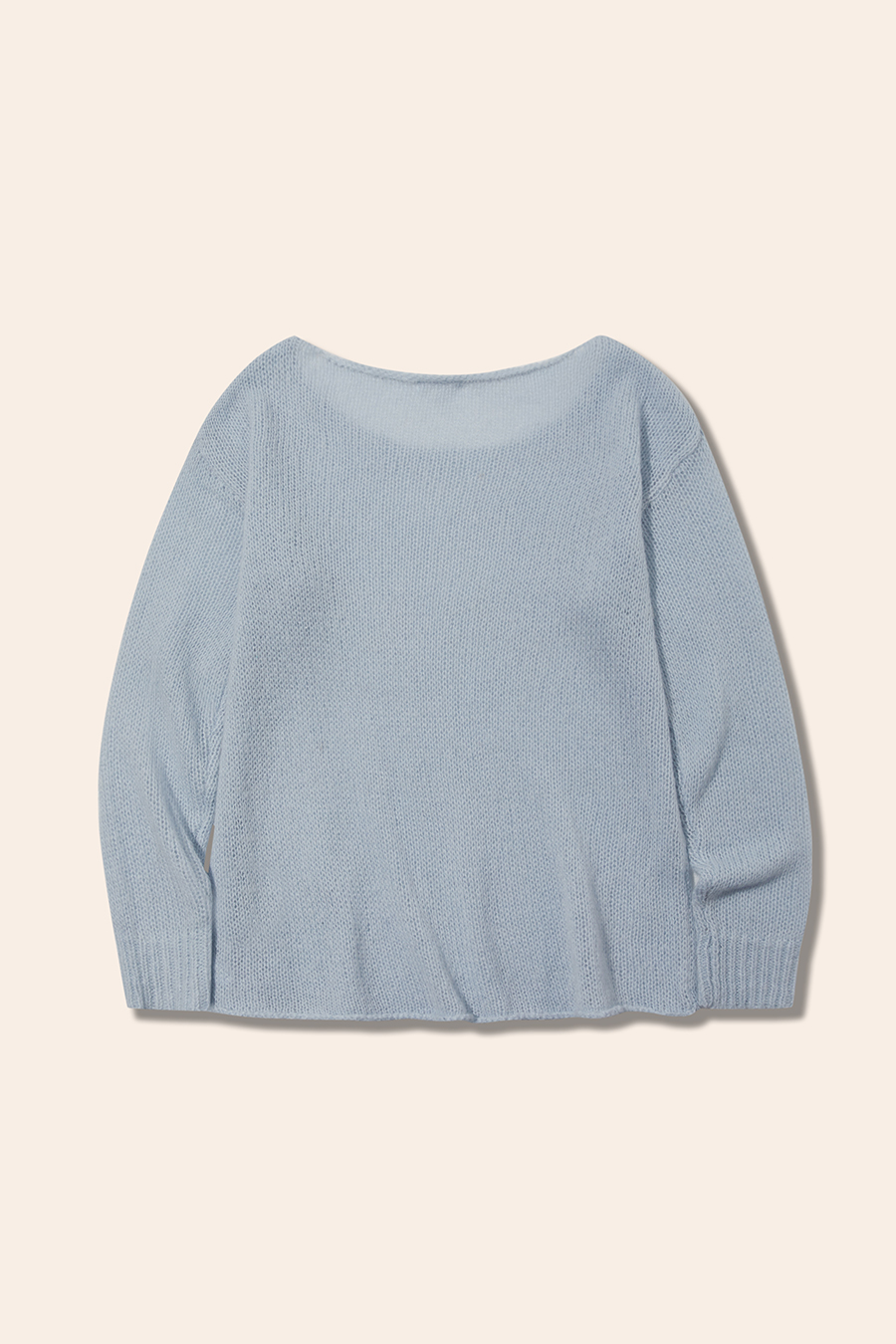 Blue Knit Sweater|yescci-YESCCI.com