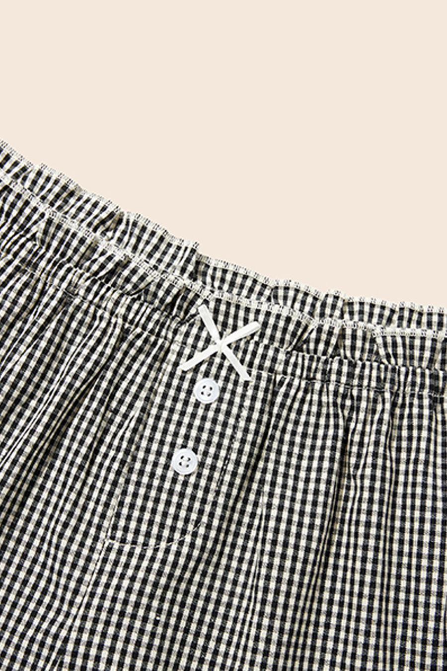 Gingham Frill Trim Lounge Shorts|yescci-YESCCI.com