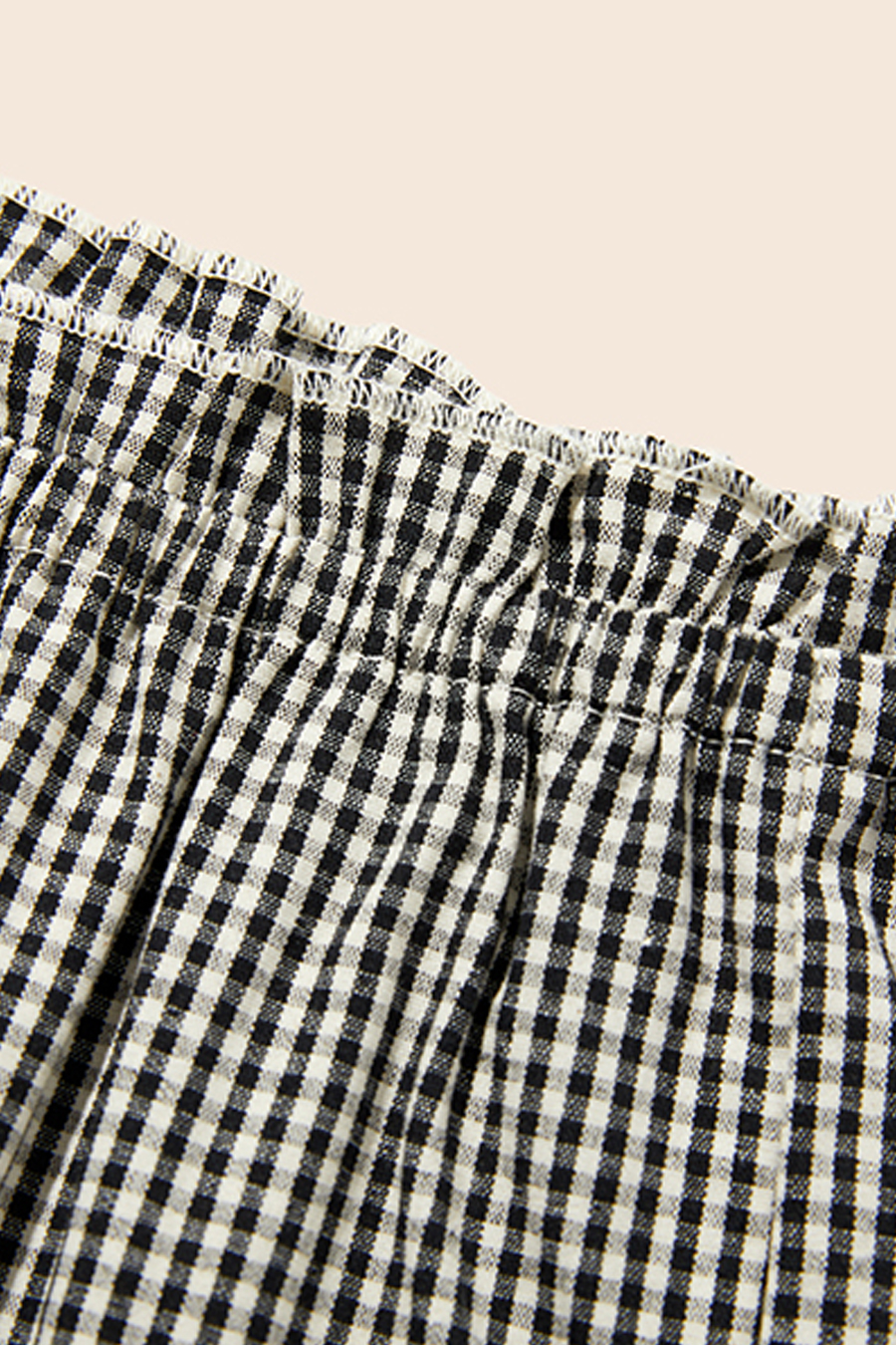 Gingham Frill Trim Lounge Shorts|yescci-YESCCI.com