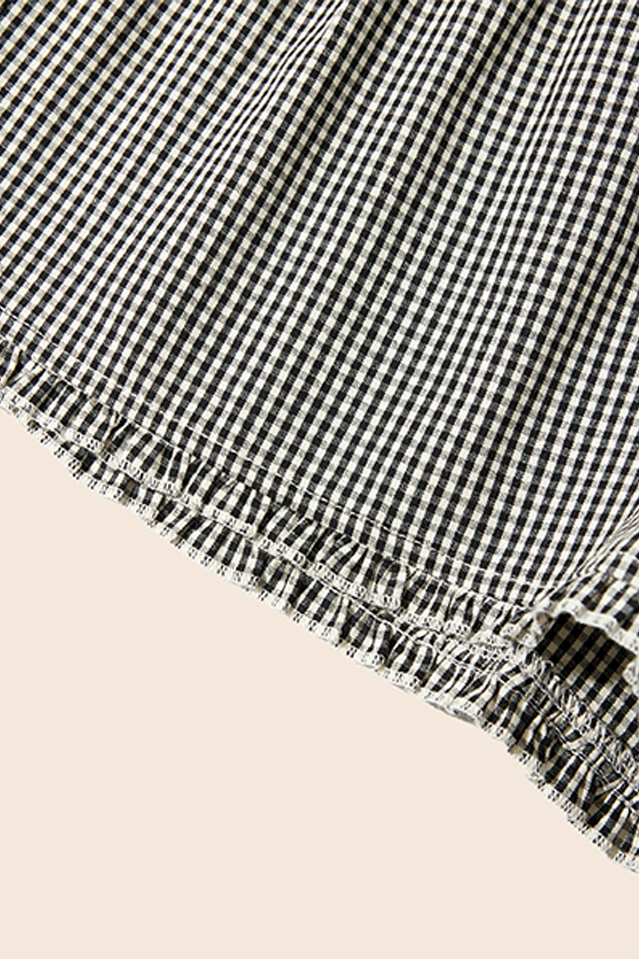 Gingham Frill Trim Lounge Shorts|yescci-YESCCI.com