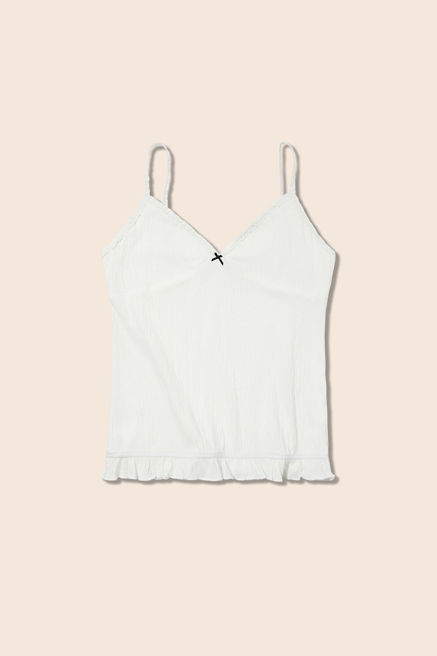 Lace Trim Ruffle Hem V-Neck Cami|yescci-YESCCI.com