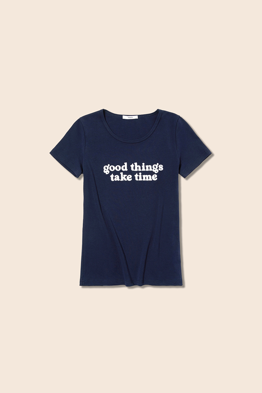 U-Neck Letter Print Short Sleeve Tee|yescci