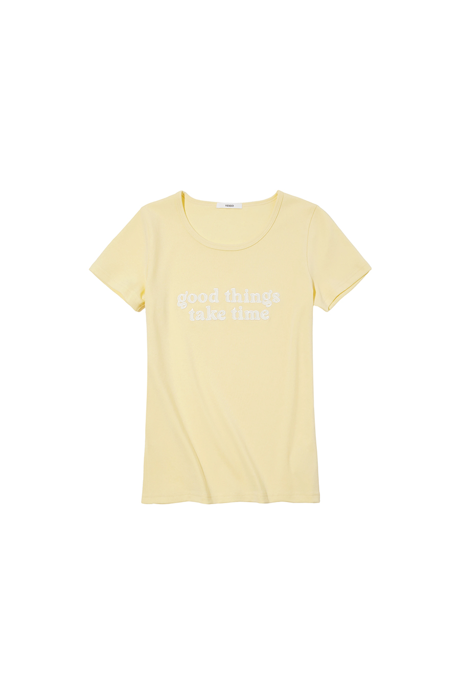 U-Neck Letter Print Short Sleeve Tee|yescci