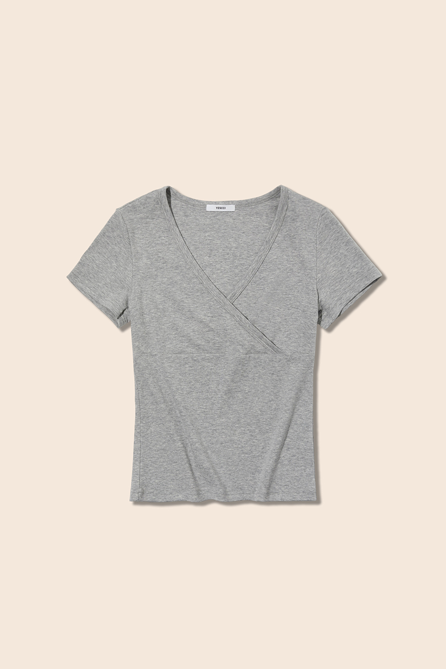 V-Neck Basic Short Sleeve Top|yescci