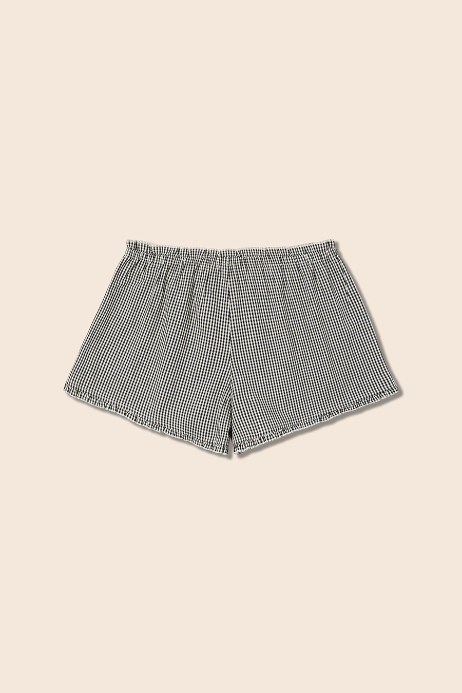 Gingham Frill Trim Lounge Shorts|yescci-YESCCI.com