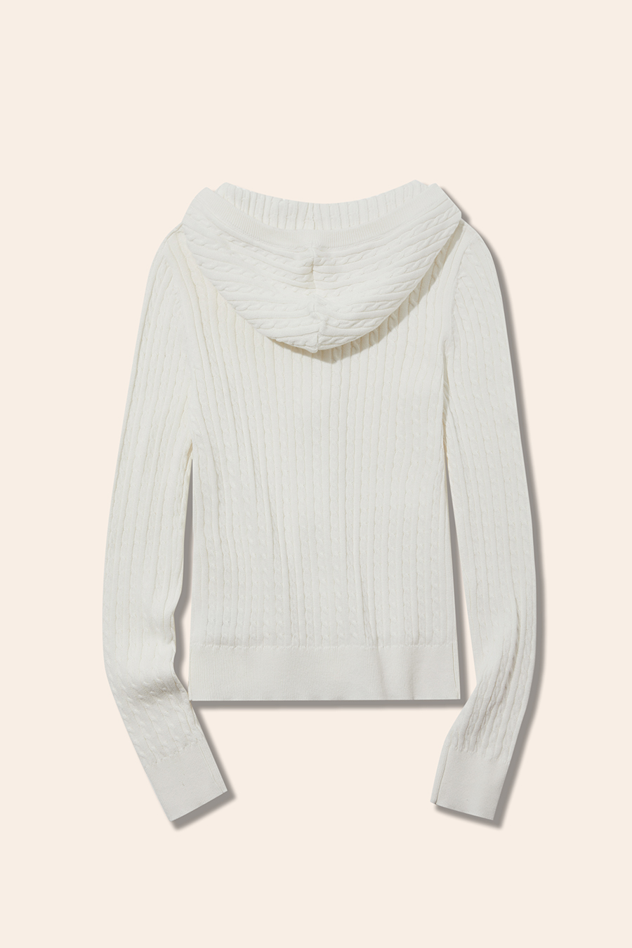 Textured Knit Hooded Jacket|yescci-YESCCI.com