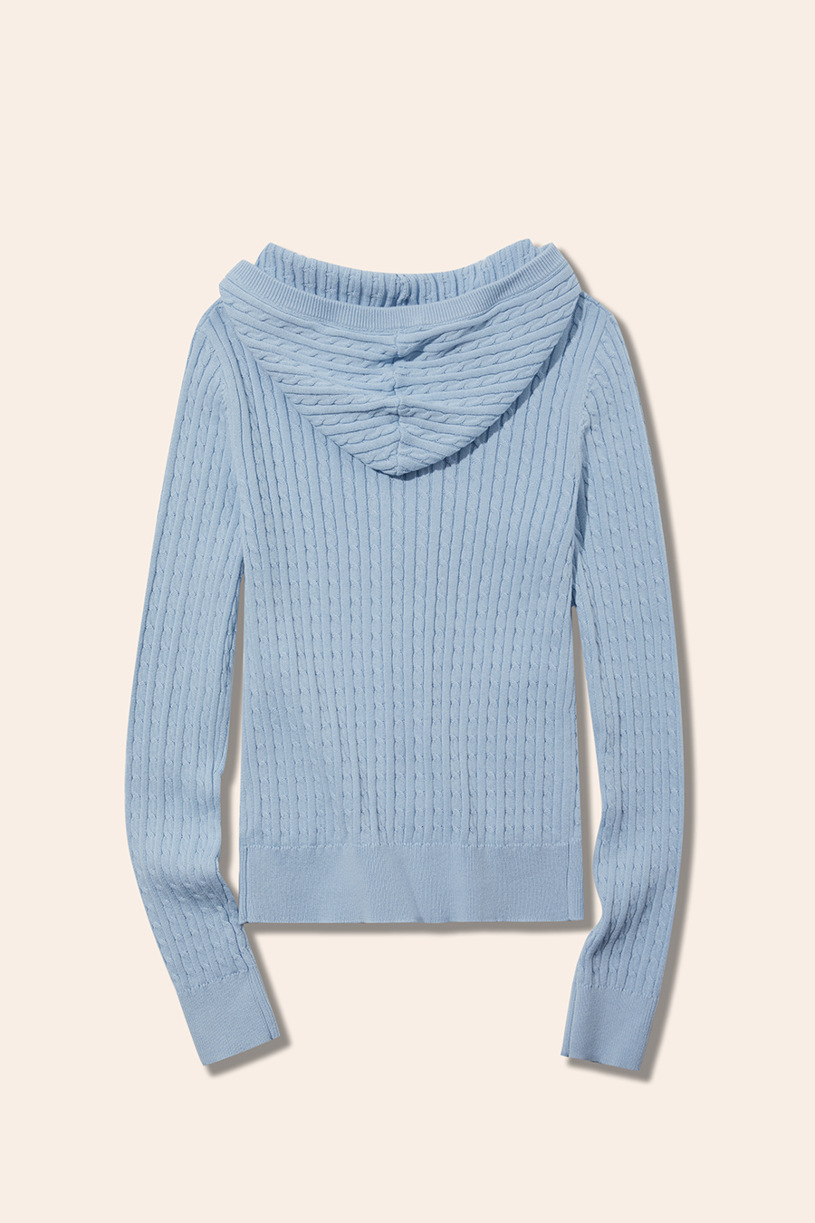 Textured Knit Hooded Jacket|yescci-YESCCI.com