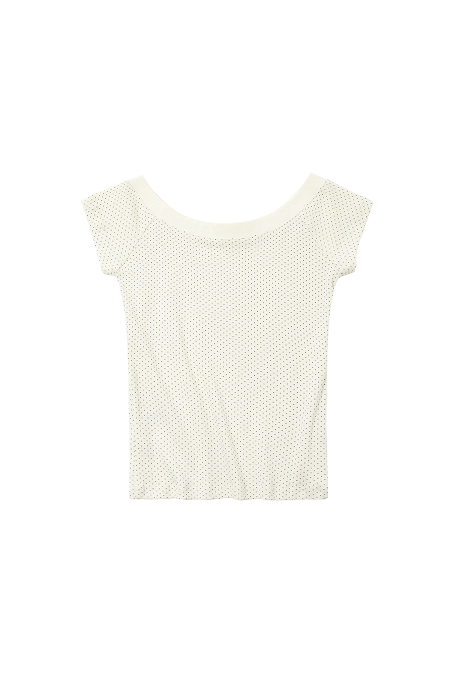 Off-Shoulder Polka Dot T-Shirt|yescci-YESCCI.com