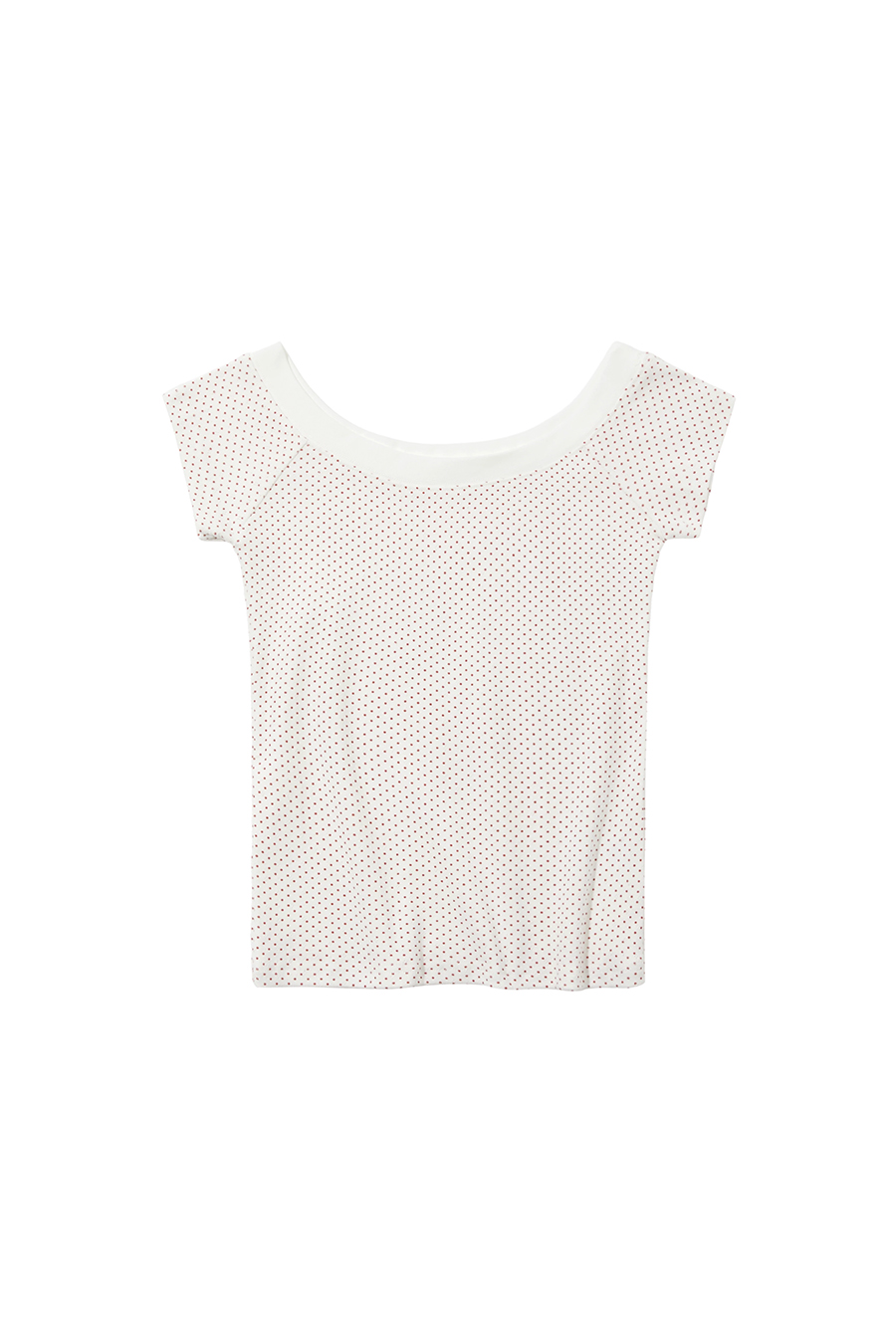 Off-Shoulder Polka Dot T-Shirt|yescci-YESCCI.com