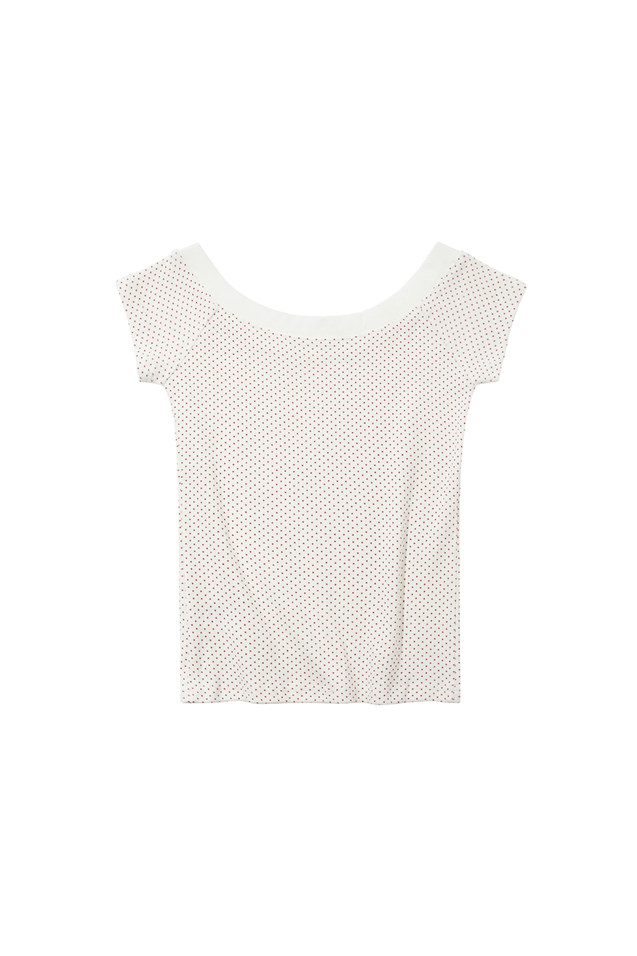 Off-Shoulder Polka Dot T-Shirt|yescci-YESCCI.com