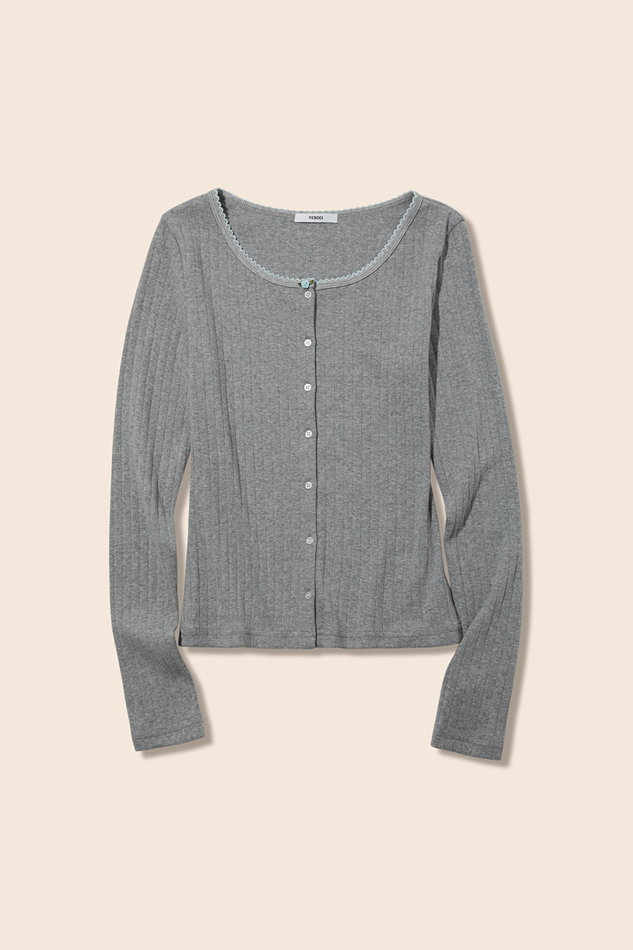 Lace-Trim Knit Shirt|yescci-YESCCI.com