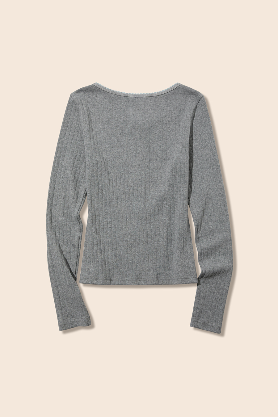 Lace-Trim Knit Shirt|yescci-YESCCI.com