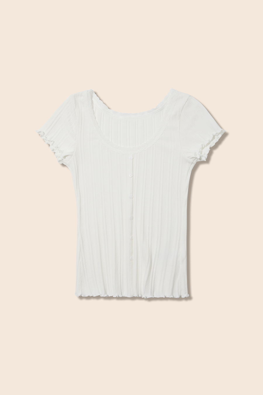 Lace Trim Knit Top|yescci-YESCCI.com