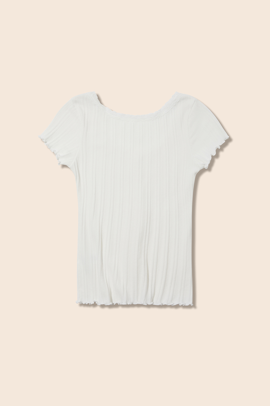 Lace Trim Knit Top|yescci-YESCCI.com