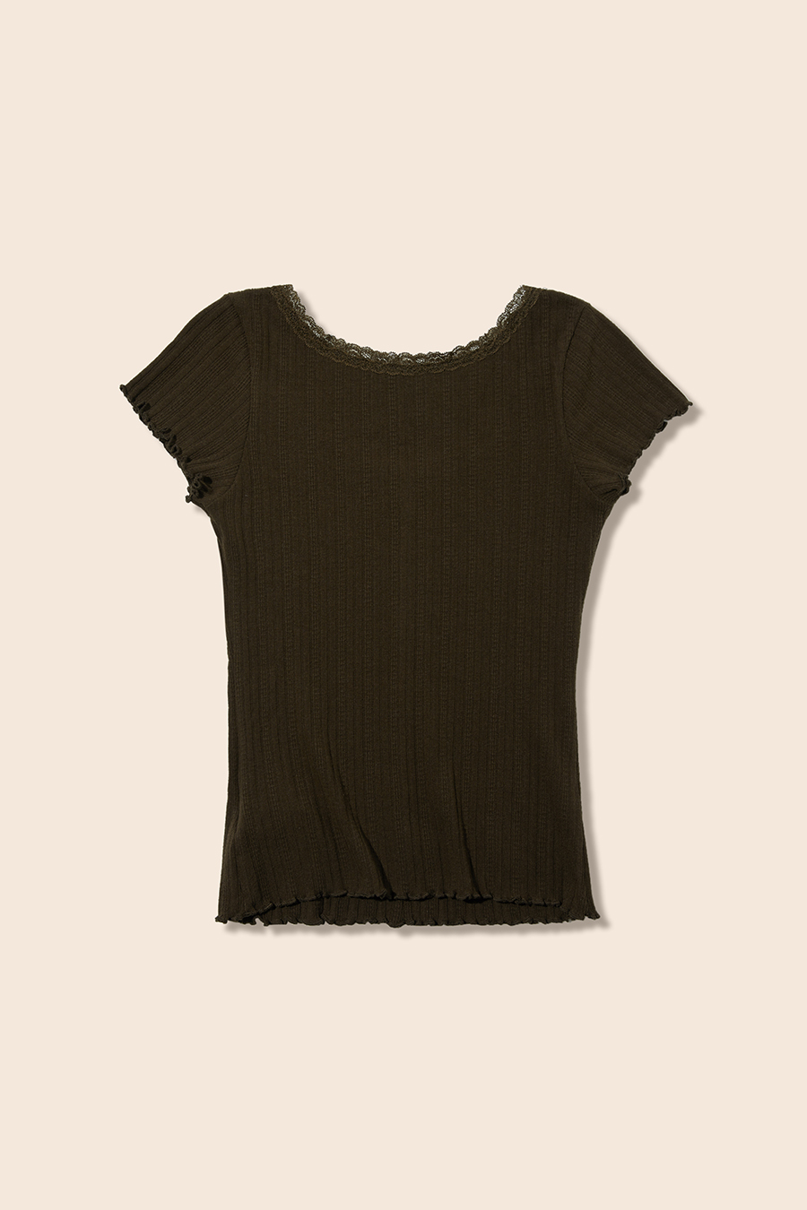 Lace Trim Knit Top|yescci-YESCCI.com