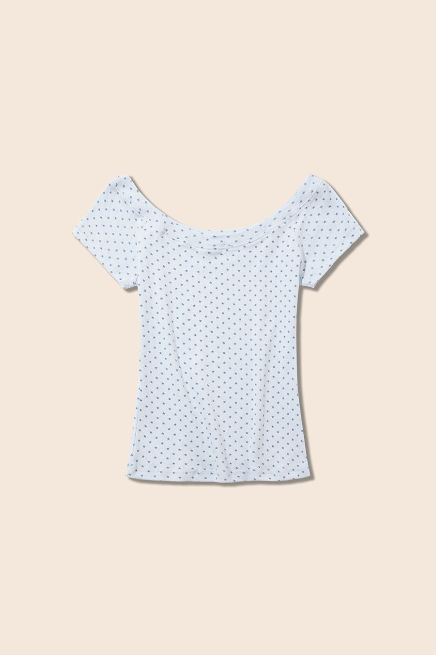 Polka Dot Off-Shoulder Tee|yescci-YESCCI.com