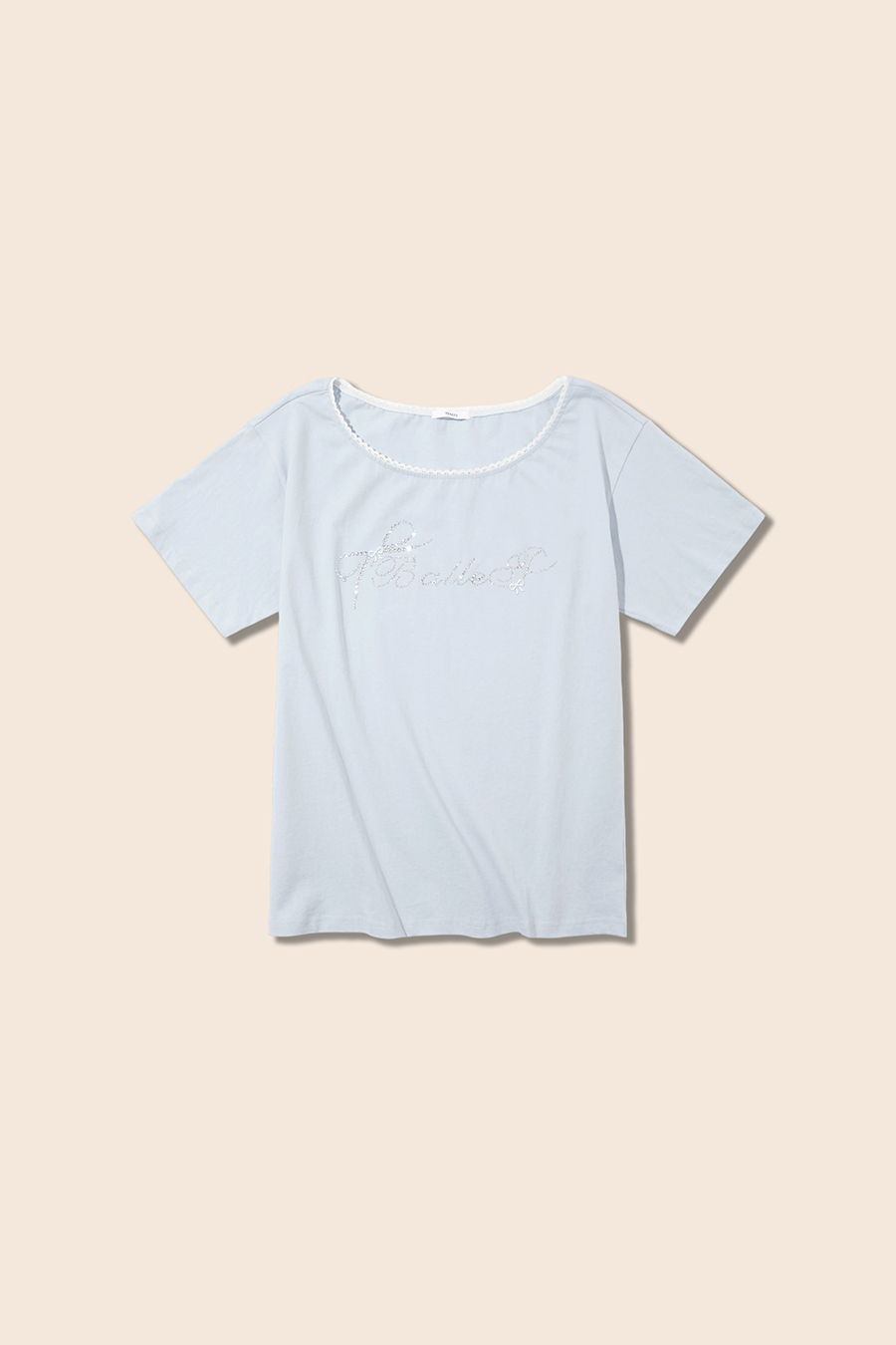 Wide Neck Rhinestone Print Top|yescci-YESCCI.com