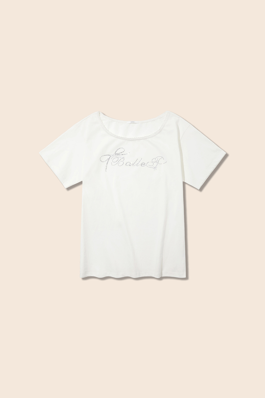 Wide Neck Rhinestone Print Top|yescci-YESCCI.com