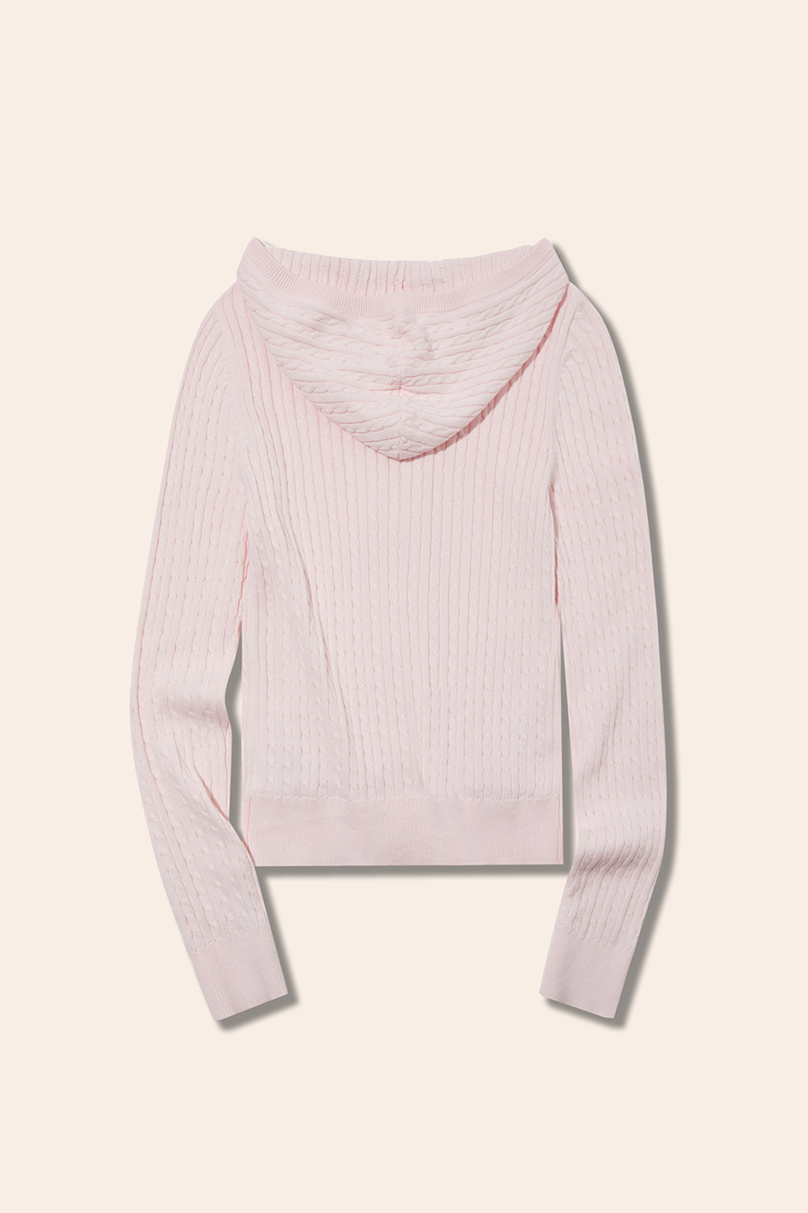 Textured Knit Hooded Jacket|yescci-YESCCI.com