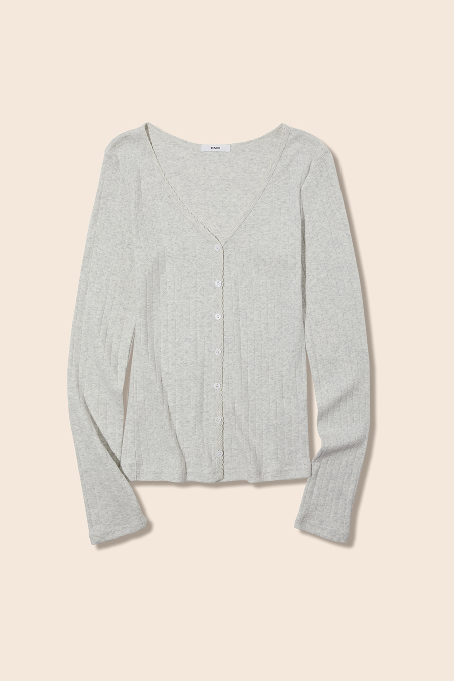 V-Neck Button Front Top|yescci-YESCCI.com