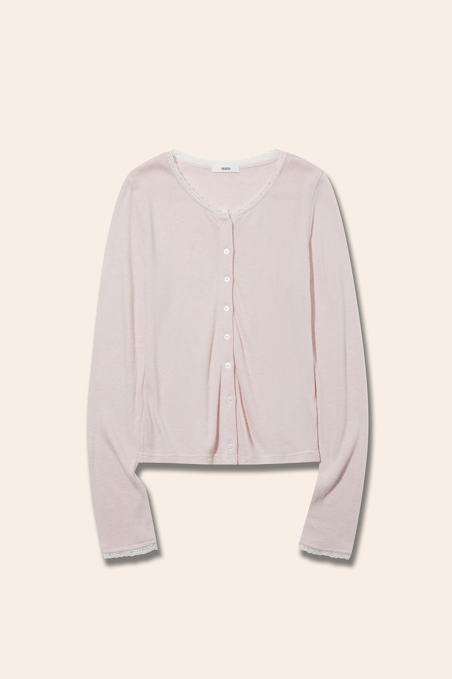 Pink Lace Cardigan|yescci-YESCCI.com