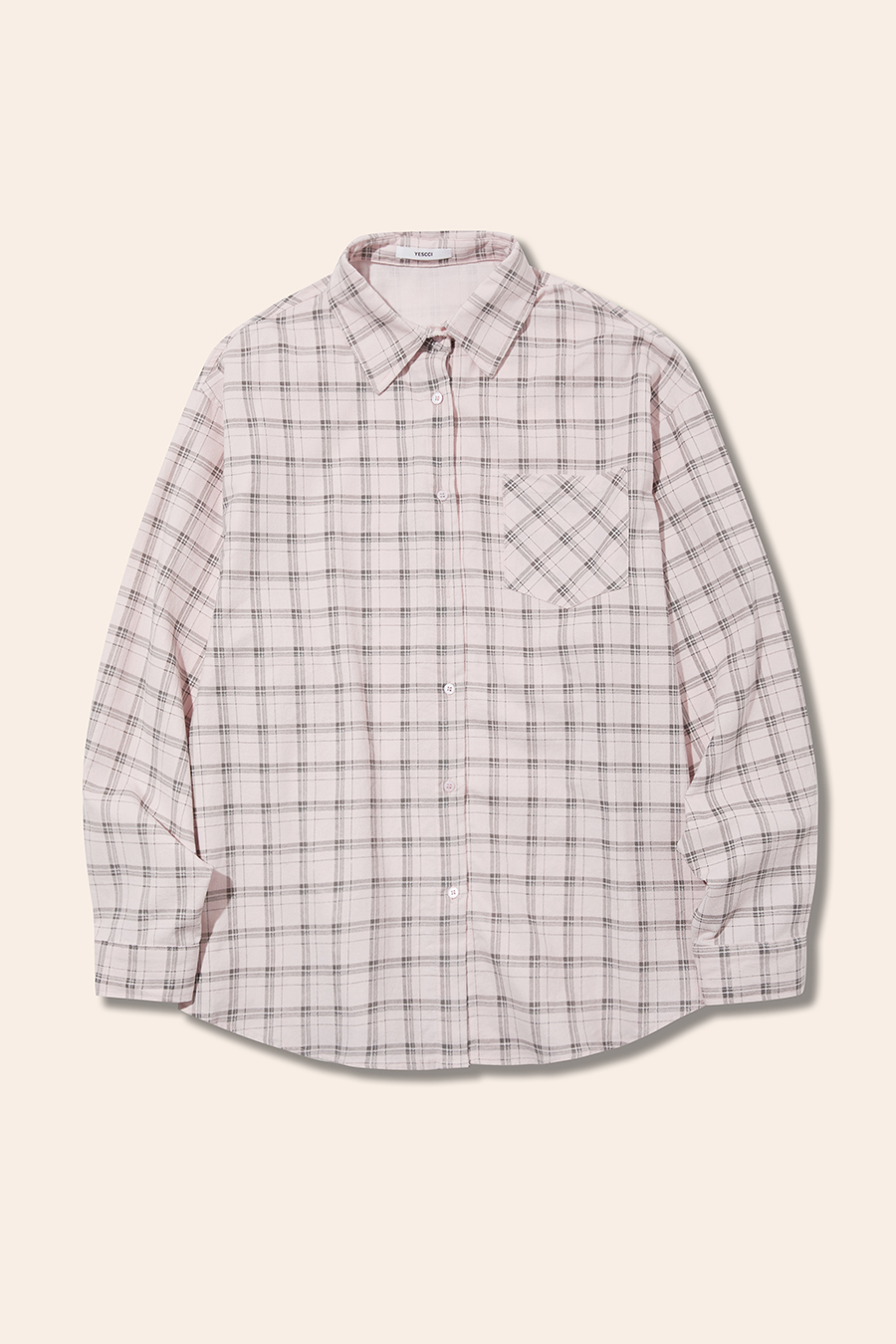 Oversized Plaid Button-Down Shirt|yescci-YESCCI.com