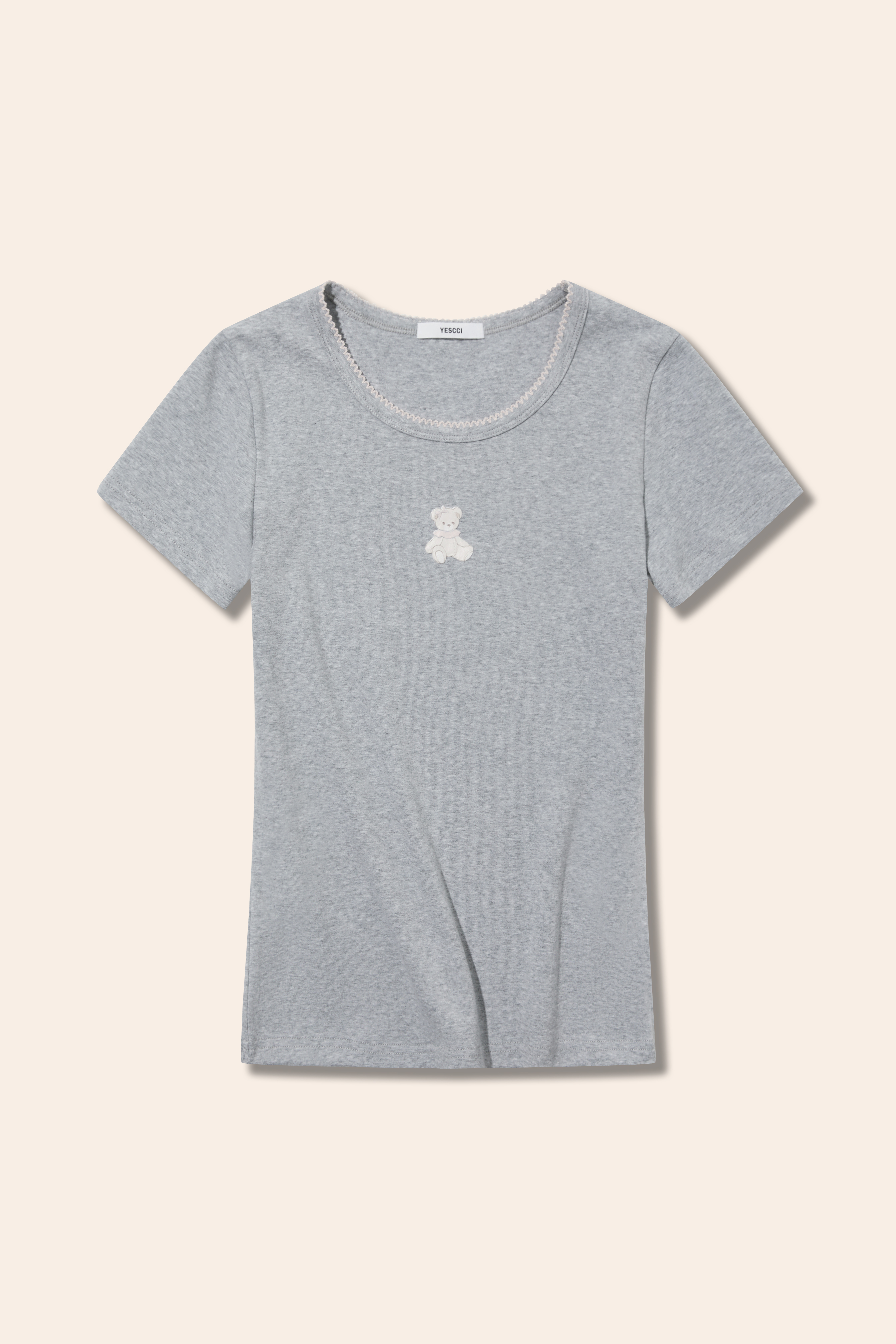 Slim-Fit Bear Print Shirt|yescci