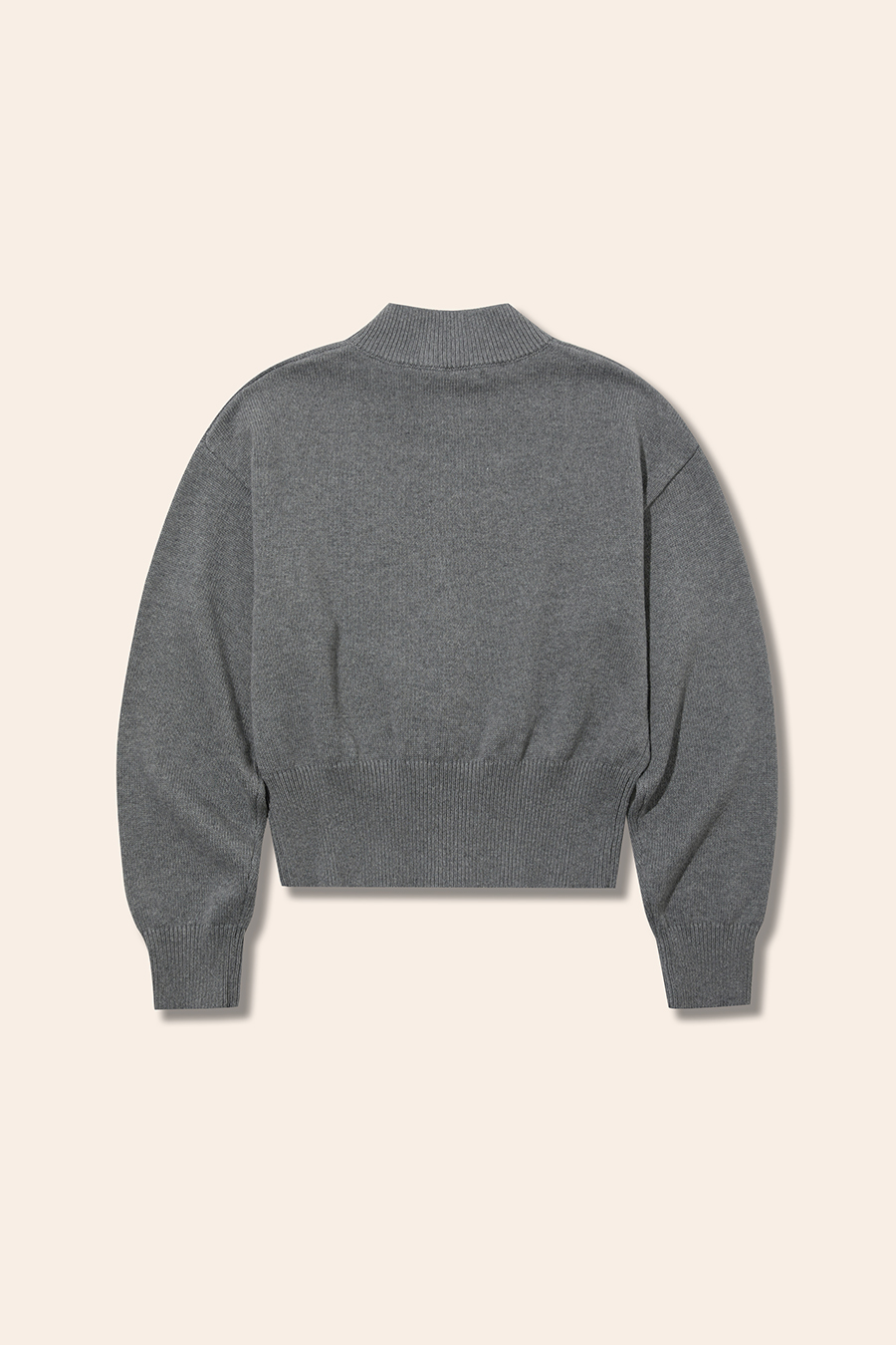 Mock Neck Zip-Up Knit Cardigan|yescci-YESCCI.com