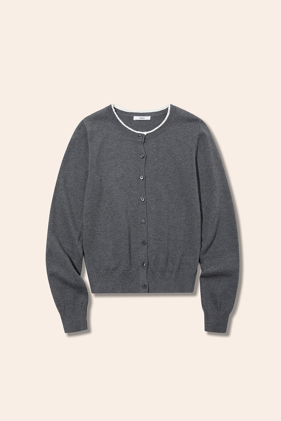 Lace Trim Neckline Knit Cardigan|yescci-YESCCI.com