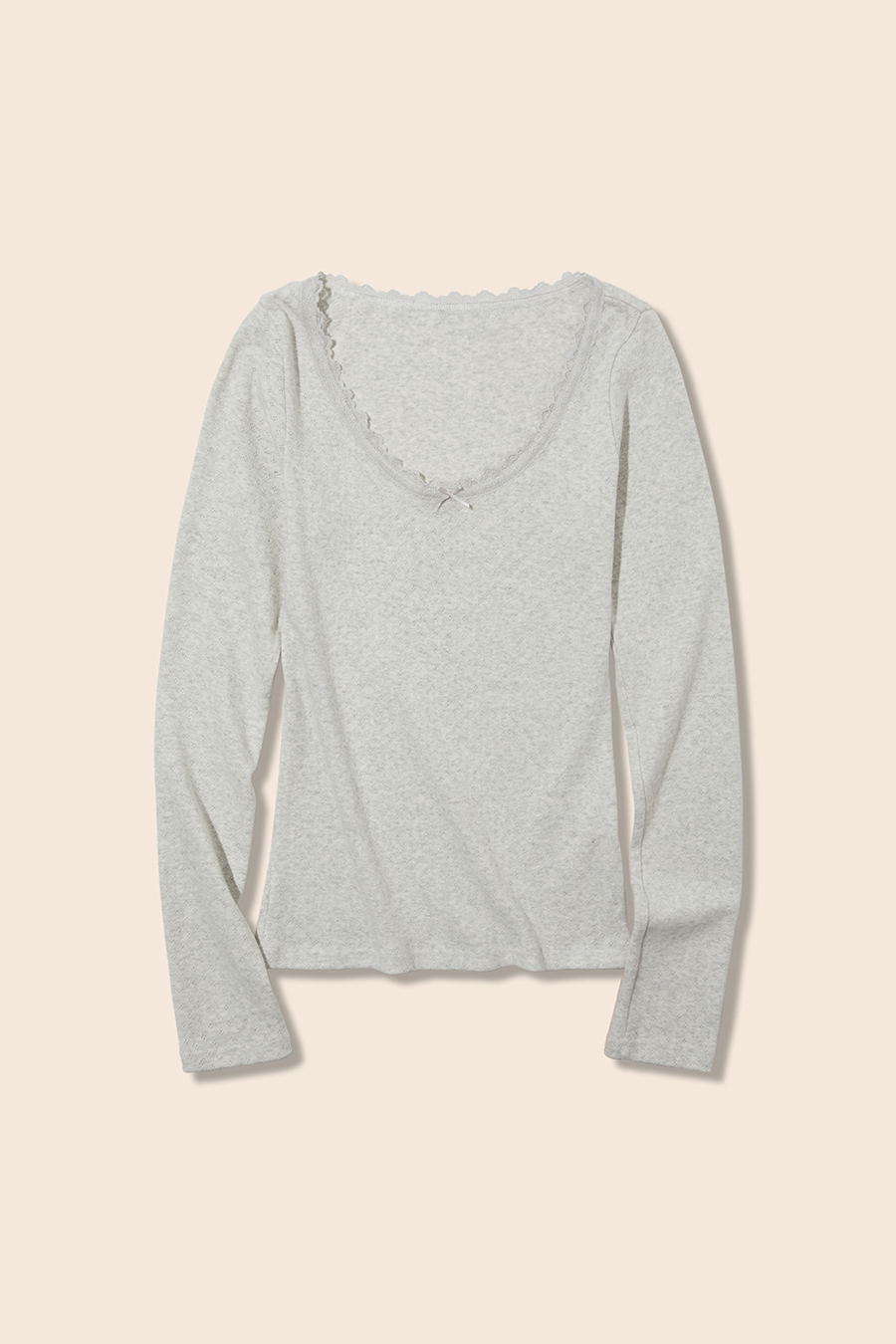 U-Neck Lace T-Shirt|yescci-YESCCI.com