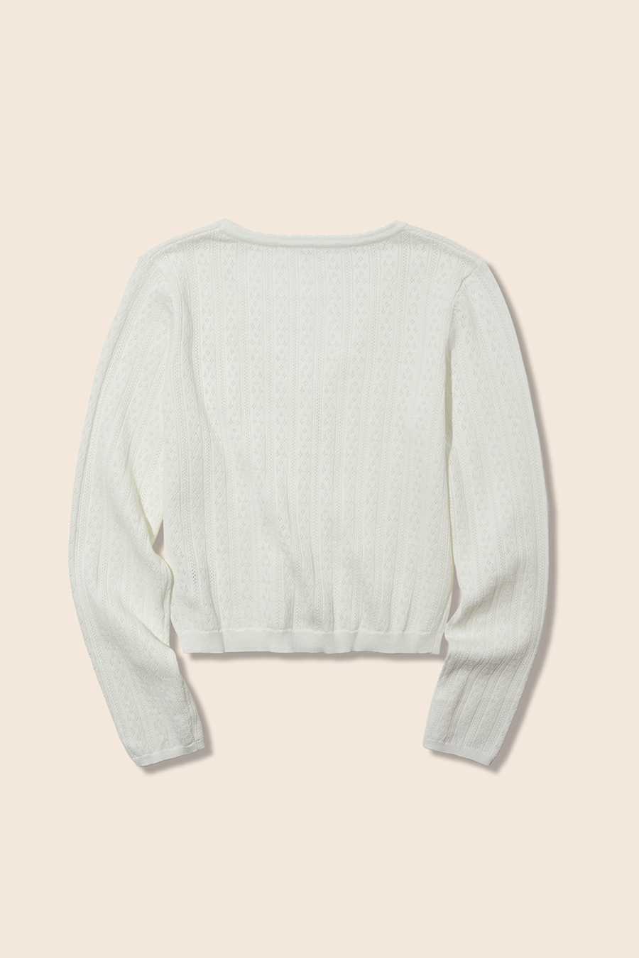 Scallop Trim Button Knit Top|yescci-YESCCI.com