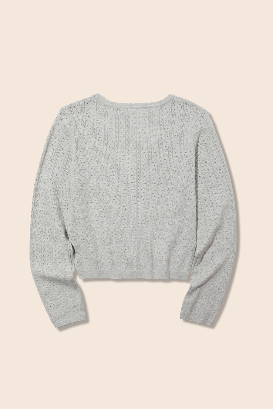 Scallop Trim Button Knit Top|yescci-YESCCI.com