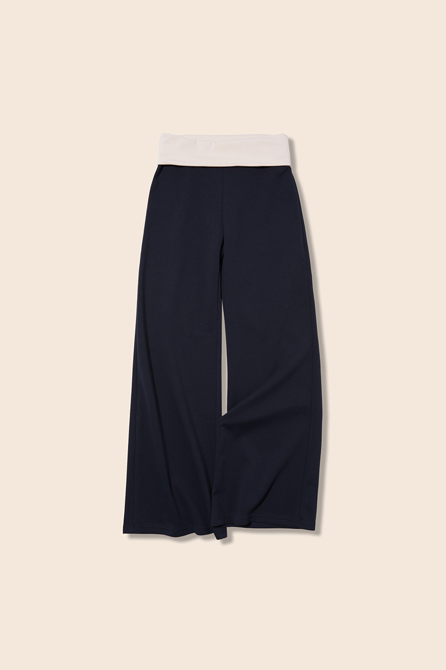 Contrast Waist Wide Leg Pants|yescci-YESCCI.com