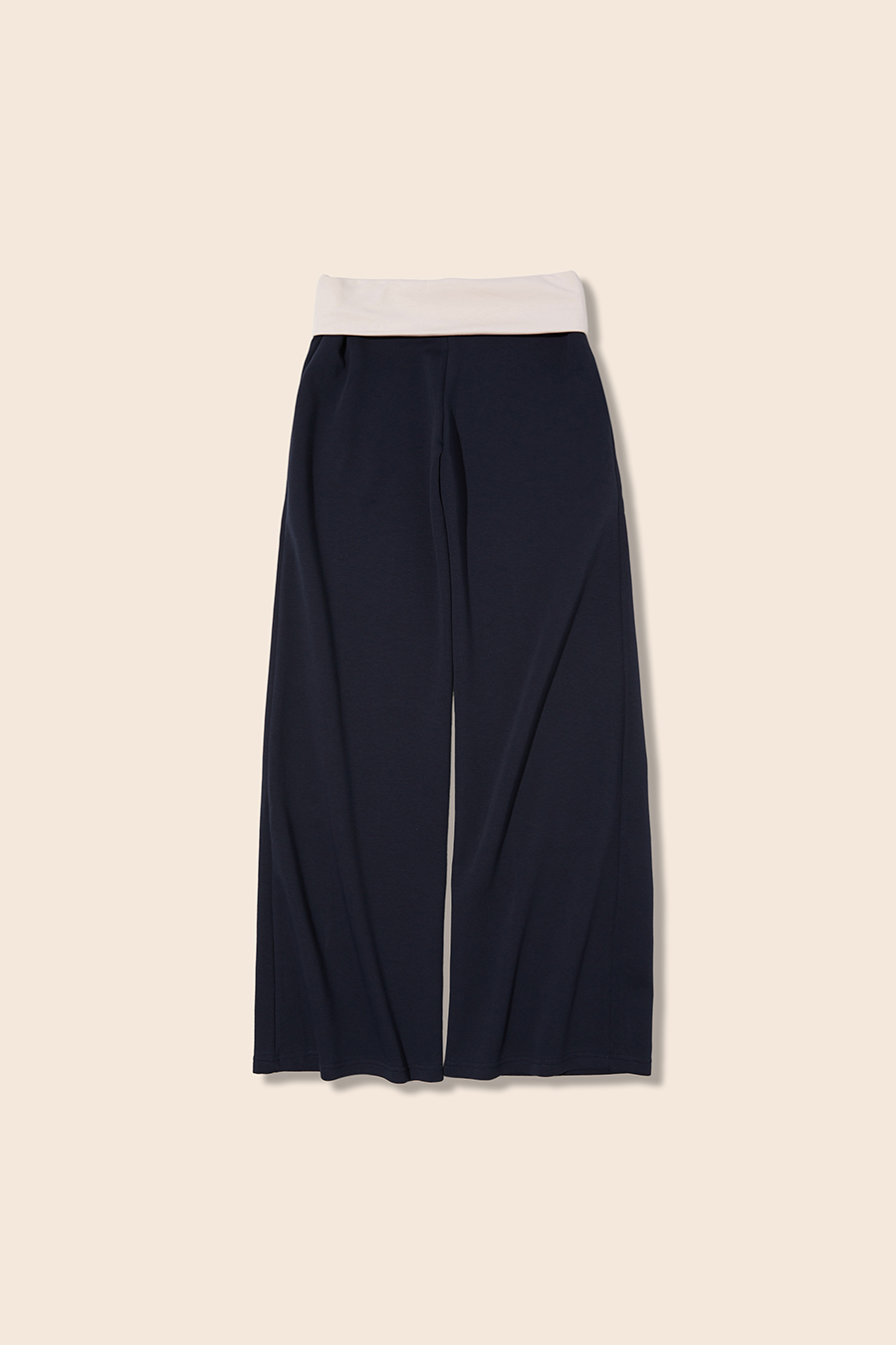 Contrast Waist Wide Leg Pants|yescci-YESCCI.com