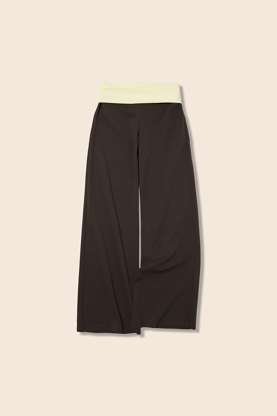 Contrast Waist Wide Leg Pants|yescci-YESCCI.com