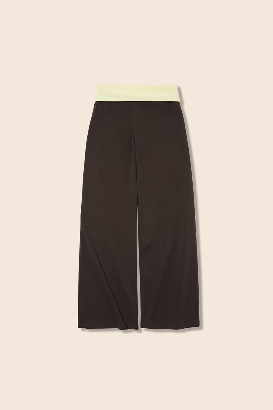 Contrast Waist Wide Leg Pants|yescci-YESCCI.com