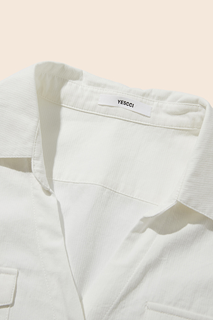 Tie-Back Fitted Button-Up Shirt|yescci-YESCCI.com
