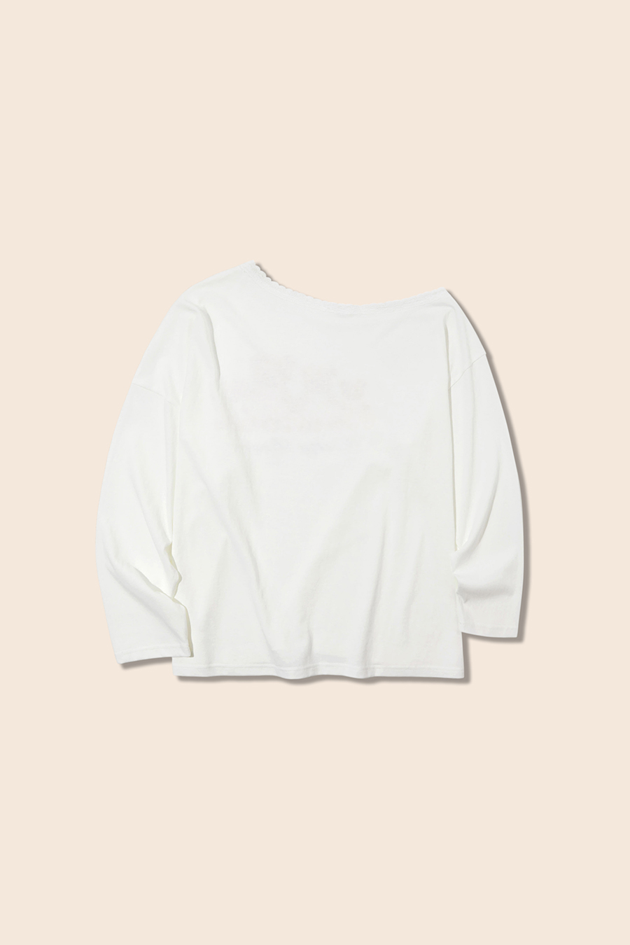 Bear Print Off-Shoulder Long Sleeve Top|yescci