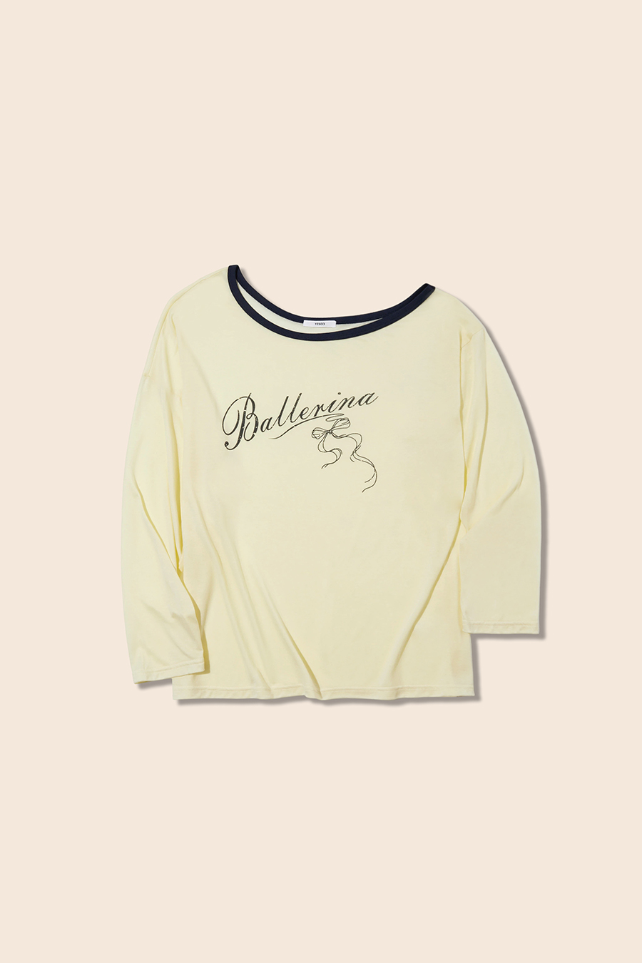Ringer Neck "Ballerina" Graphic Tee|yescci-YESCCI.com
