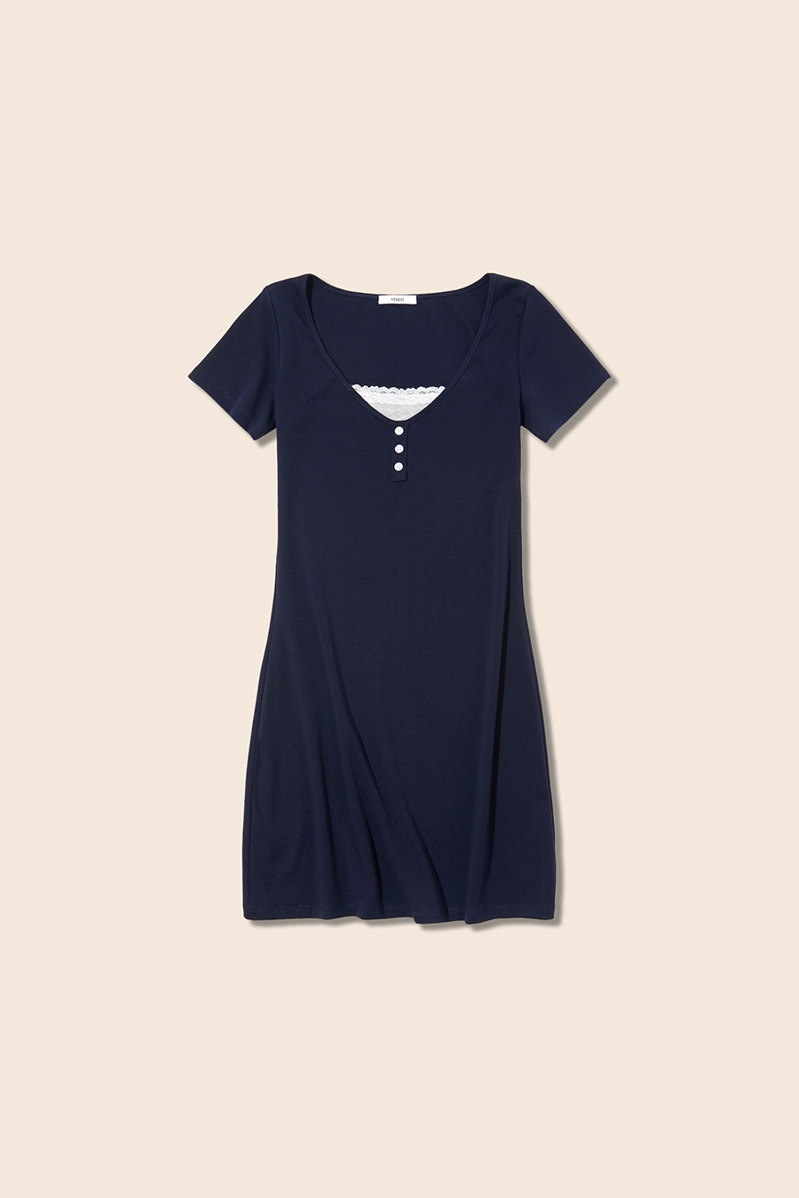 V-Neck Lace Dress|yescci-YESCCI.com
