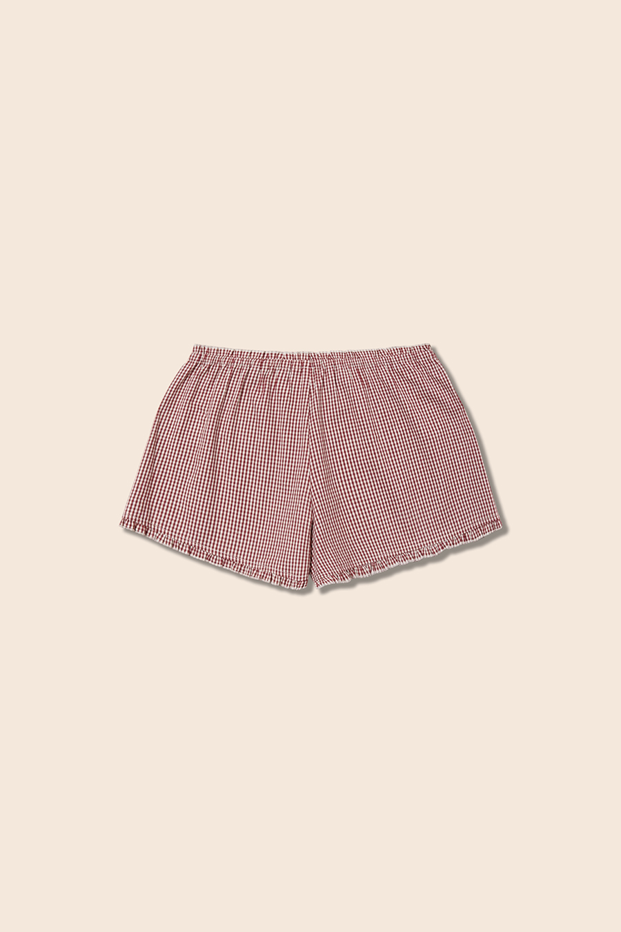Gingham Frill Trim Lounge Shorts|yescci-YESCCI.com